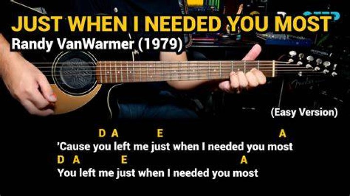 Just When I Needed You Most Lyrics Randy VanWarmer YouTube
